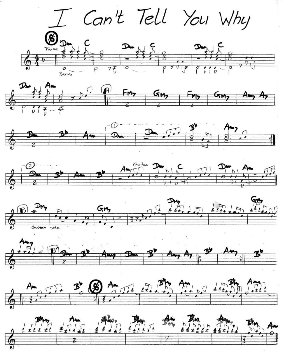 I Can't Tell You Why sheet