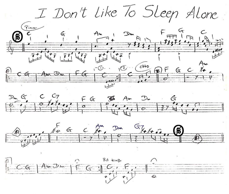 I Don't Like To Sleep Alone sheet