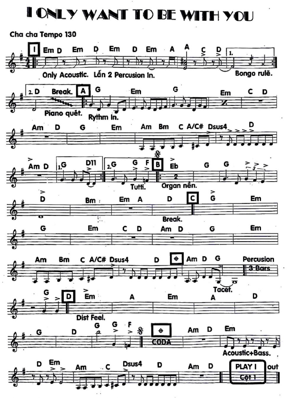 I Only Want To Be With You sheet