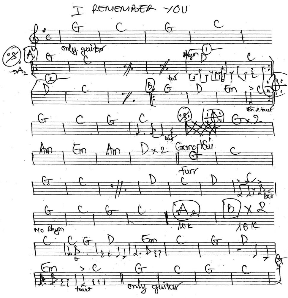 I Remember You sheet