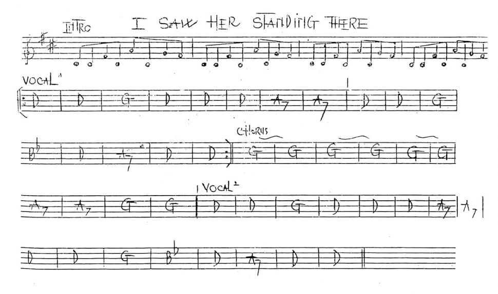 I Saw Her Standing There sheet