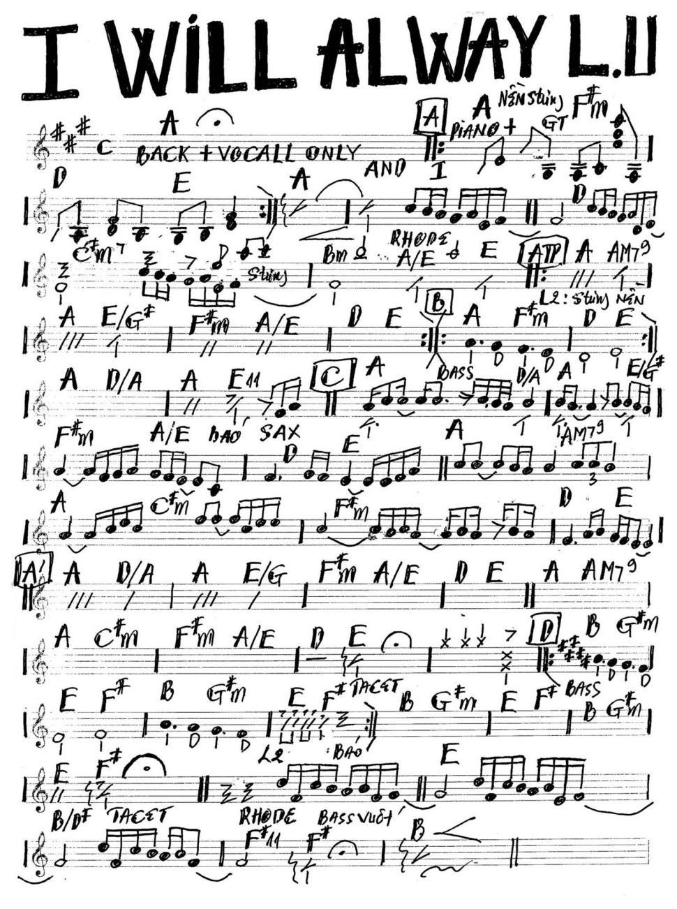 I Will Alway Love You sheet