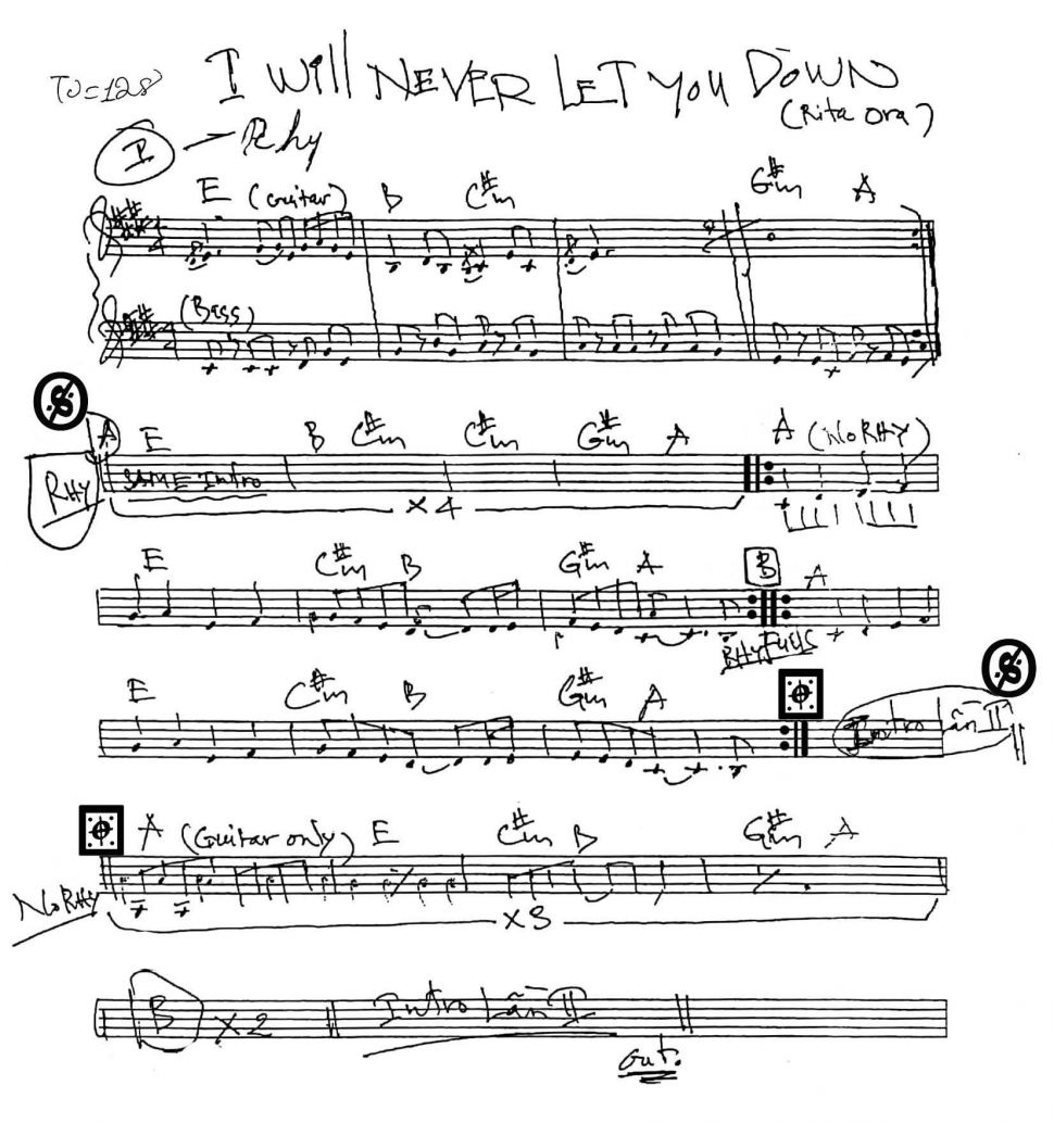 I Will Never Let You Down sheet