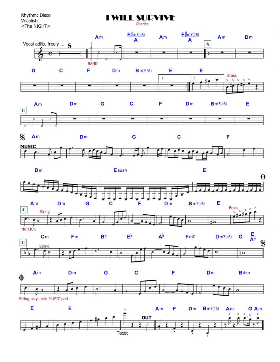 I Will Survive sheet