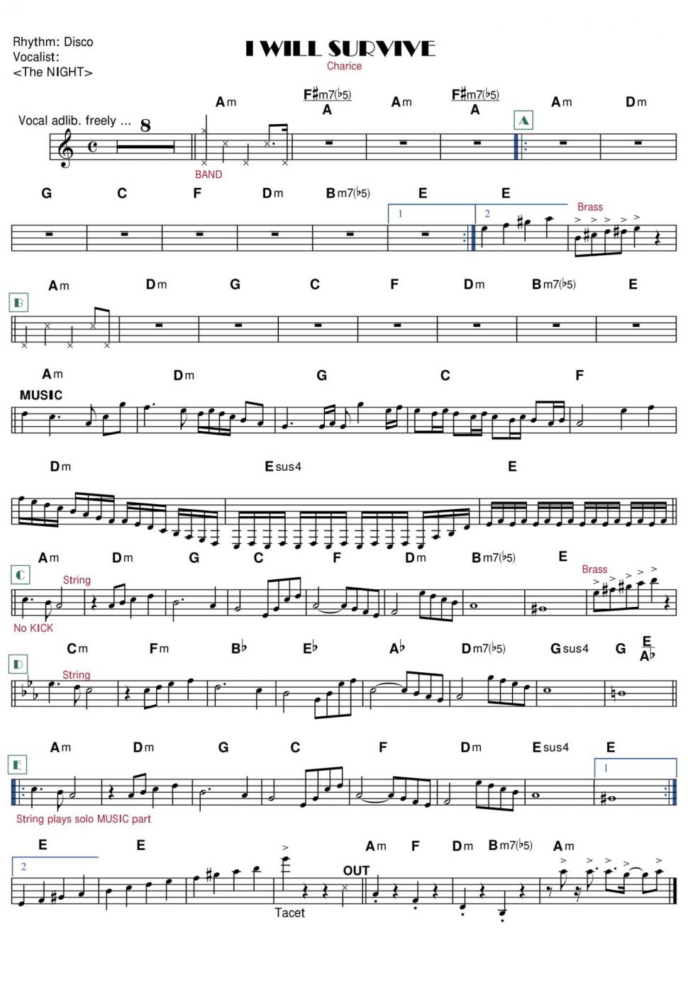 I Wish Survive sheet