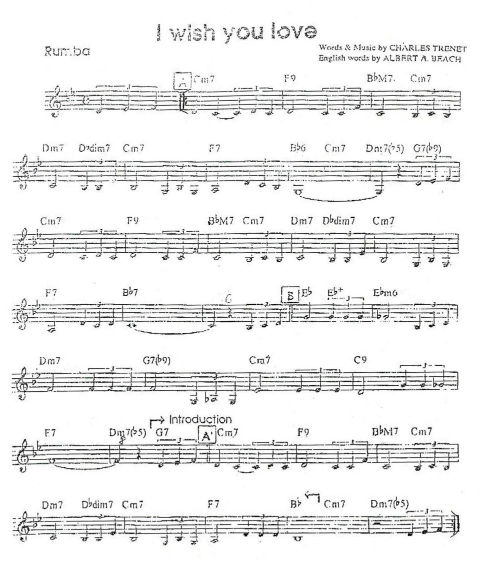 I Wish You Love sheet