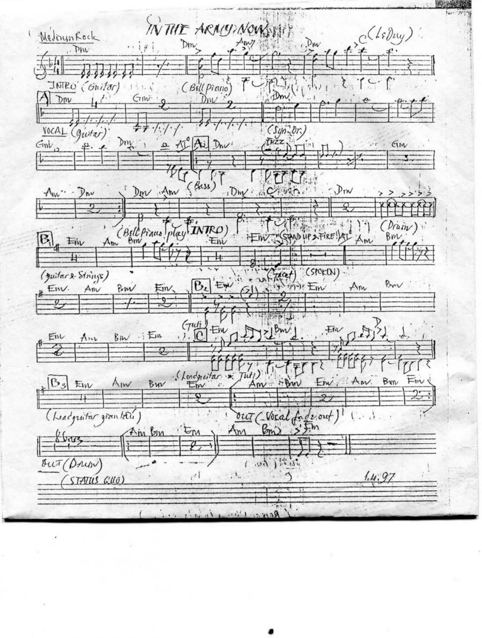 In The Army Now sheet