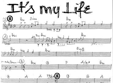 It's My Life sheet