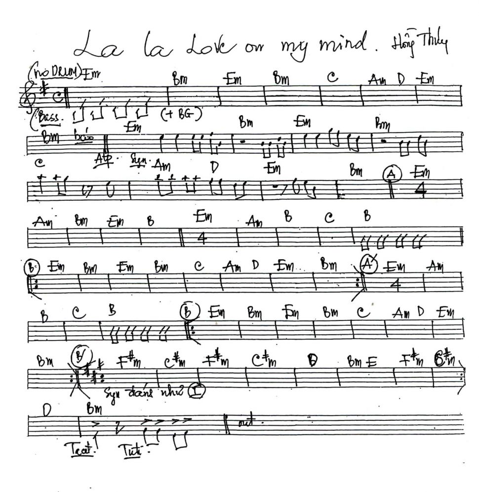 La La Love On My Mind sheet