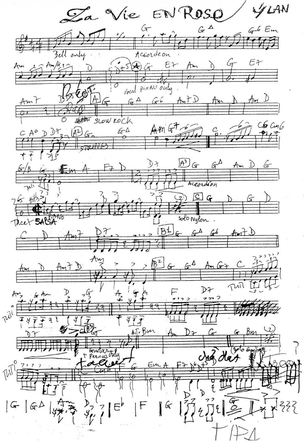 La Vie En Rose sheet