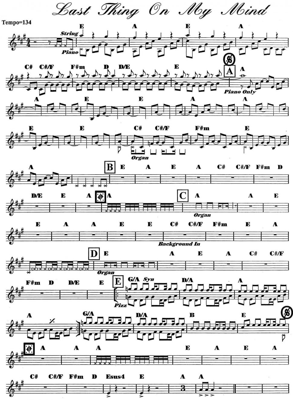 Last Thing On My Mind sheet