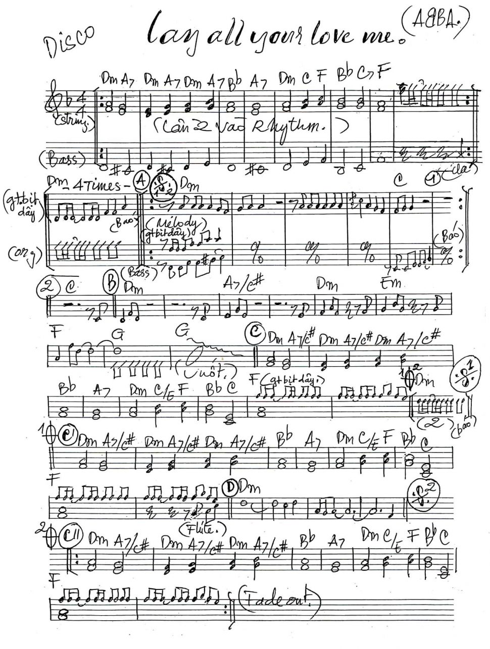 Lay All Your Love Me sheet