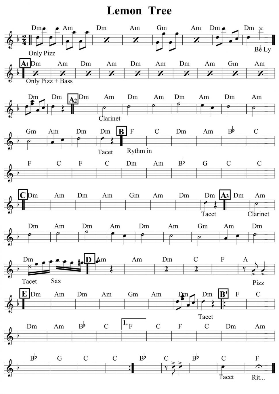 Lemon Tree sheet