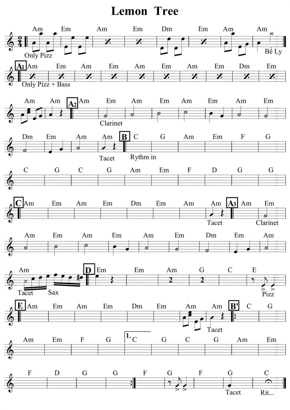 Lemon Tree sheet