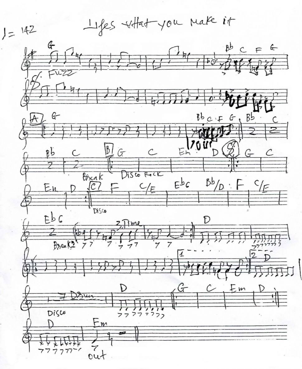 Lifes What You Make It sheet