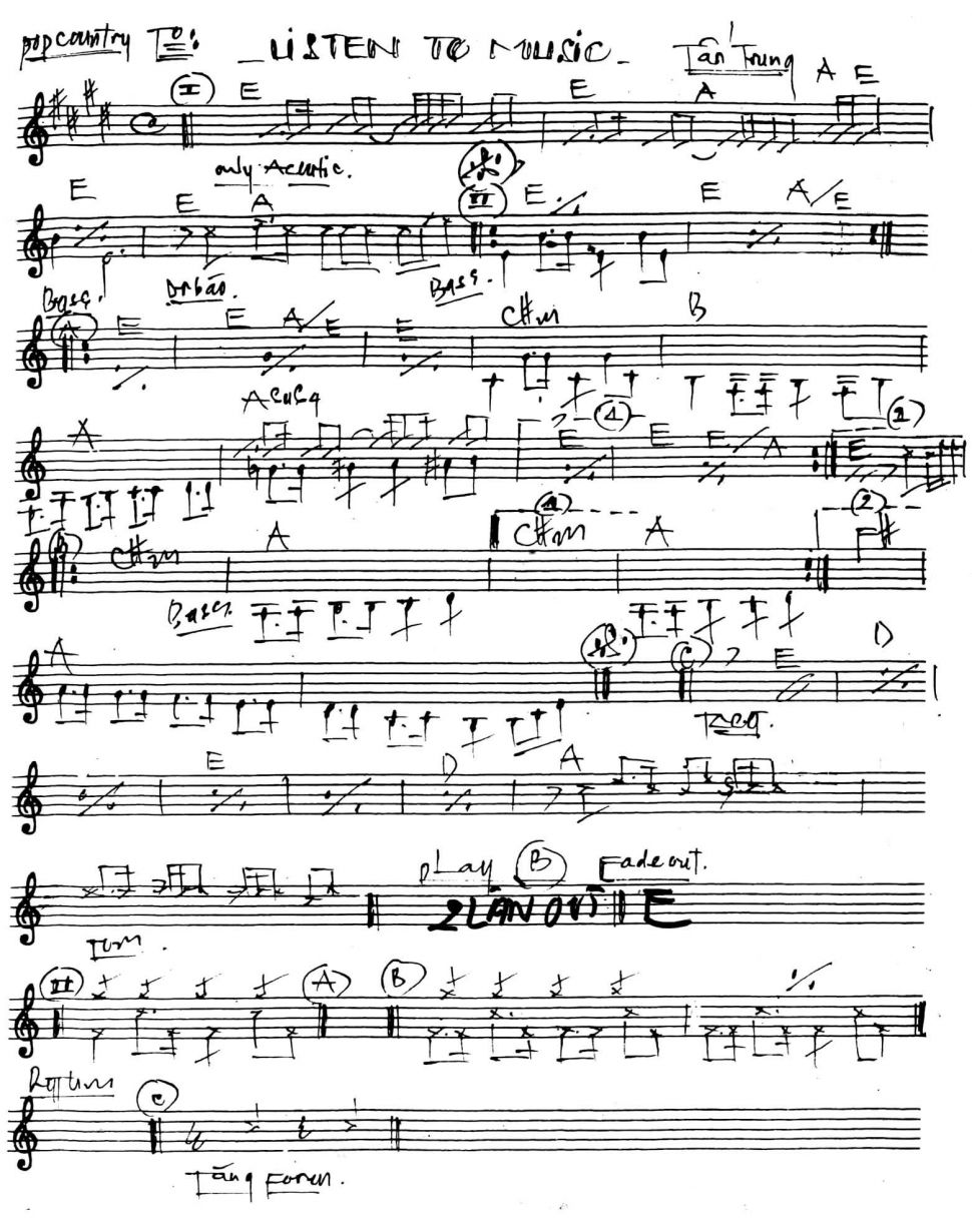 Listen To Music sheet