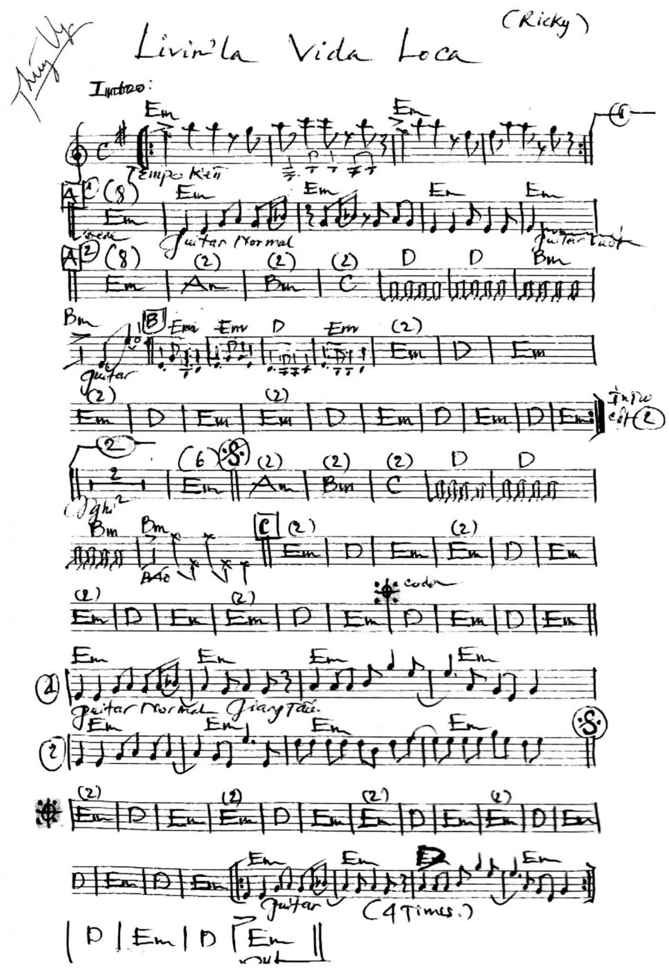 Livinla Vida Loca sheet