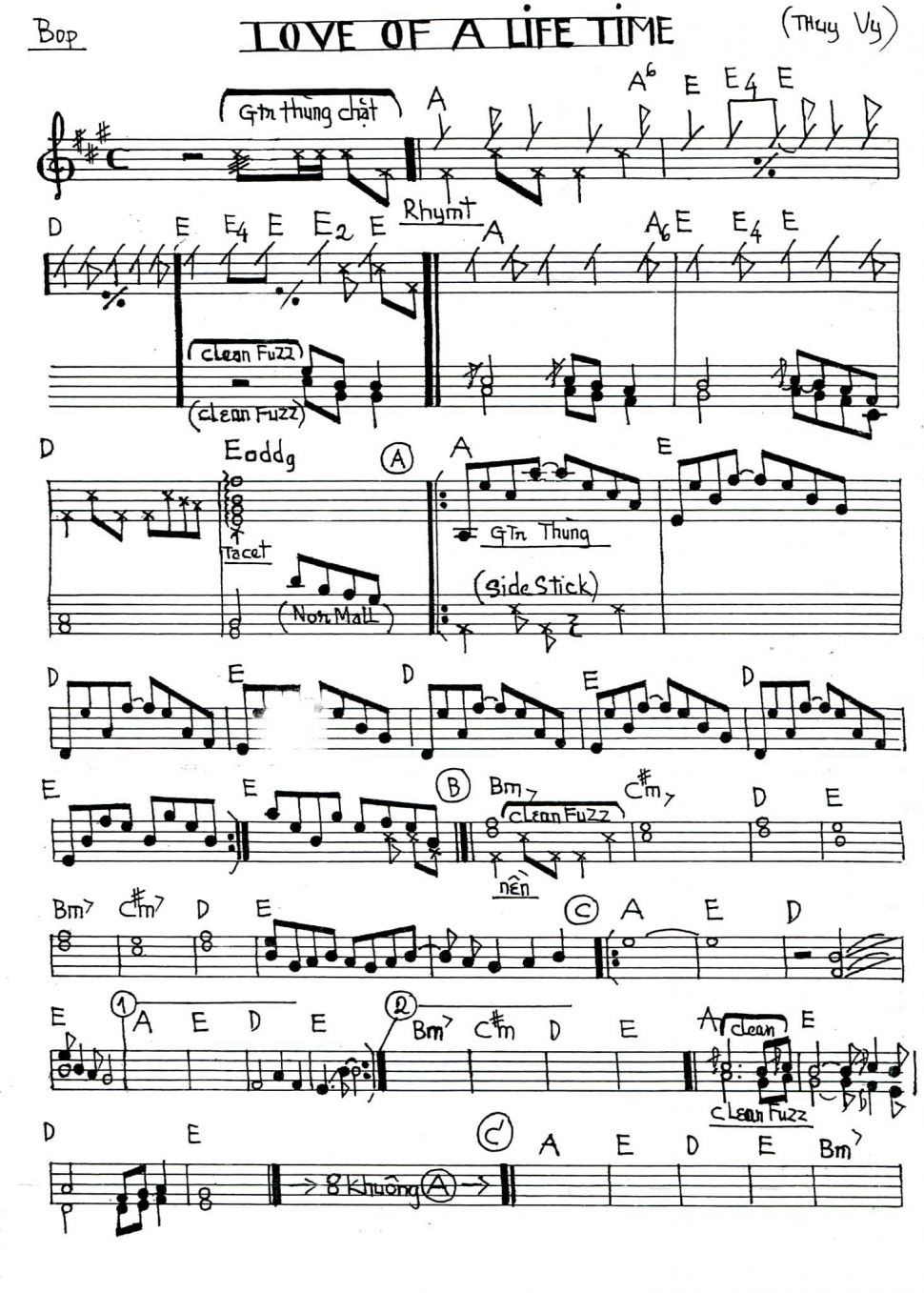 Love Of A Life Time sheet