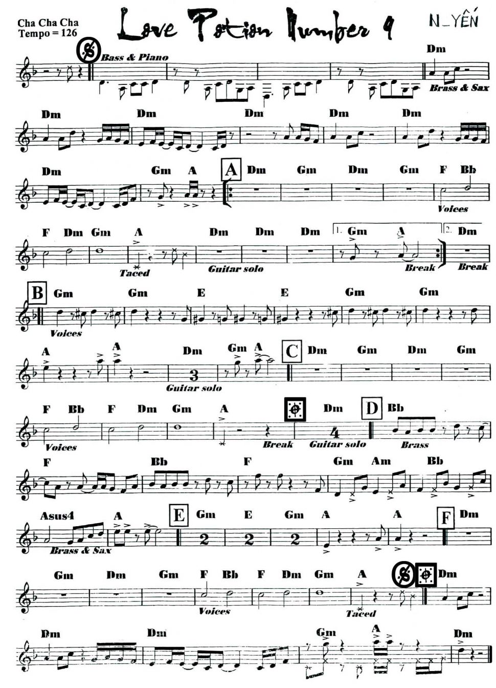 Love Potion Number 9 sheet