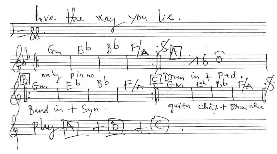 Love The Way You Lie sheet