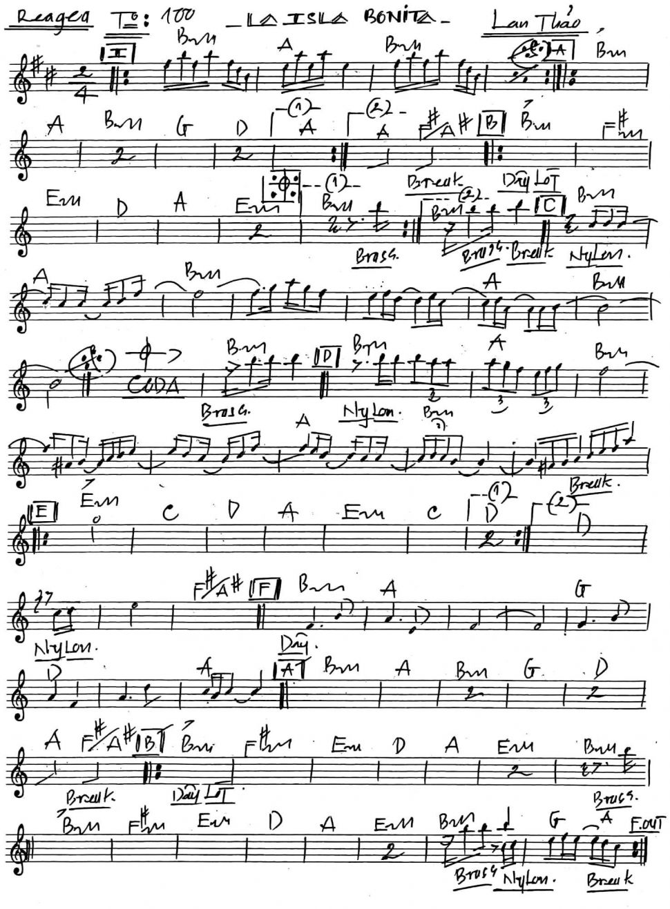 La Is La Bonita sheet