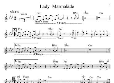 Lady Marmalade sheet