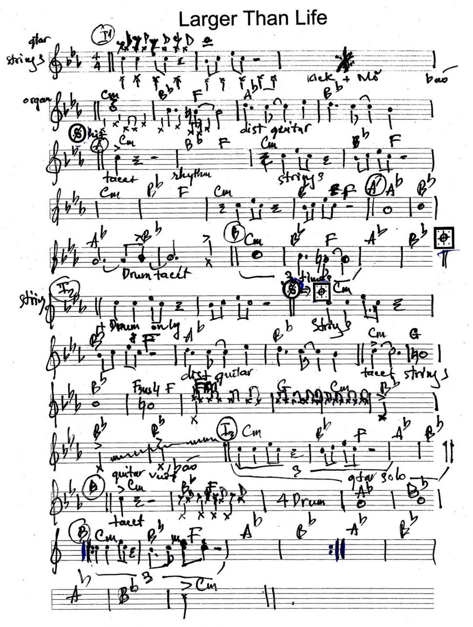 Larger Than Life sheet