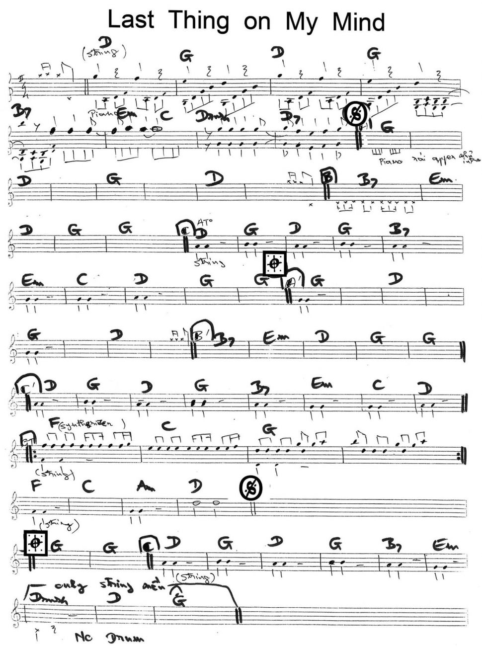 Last Thing On My Mind sheet