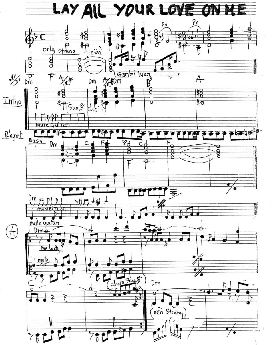 Lay All Your Love On me sheet