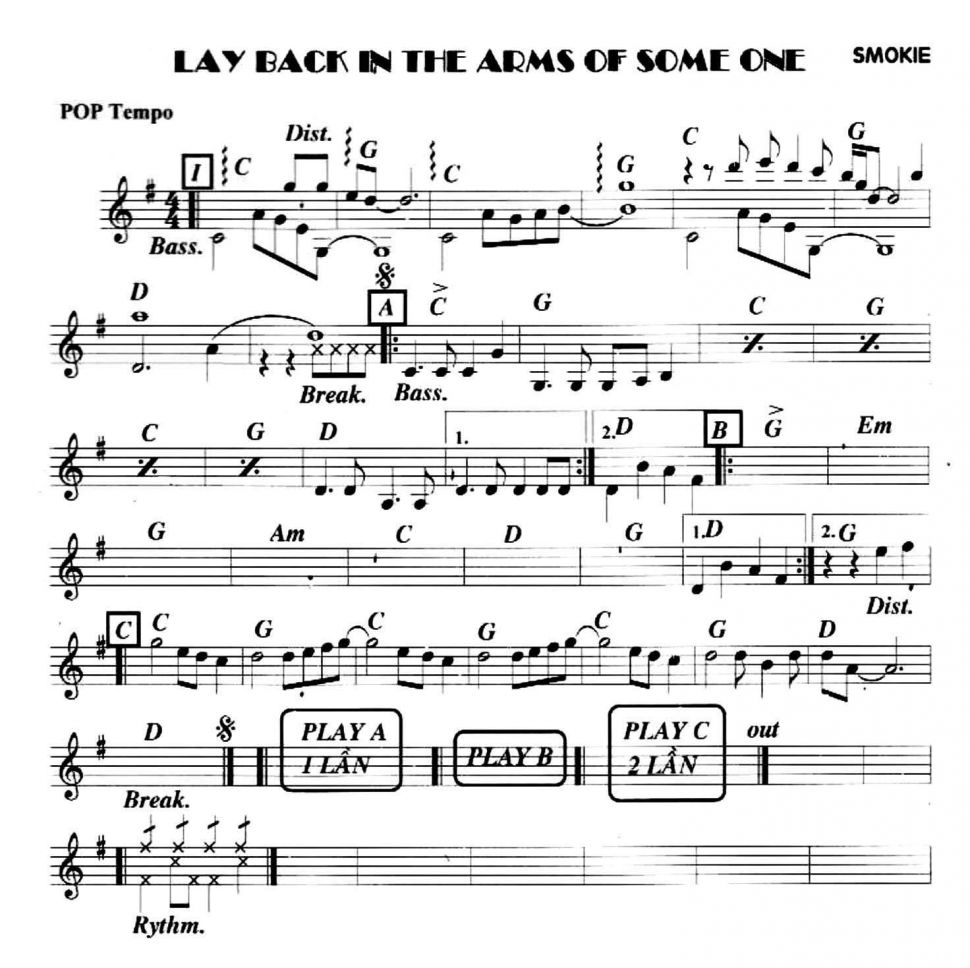 Lay Back In The Arms Of Some One sheet