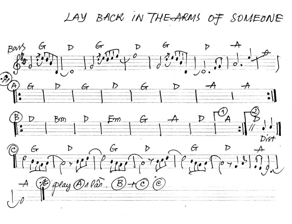 Lay Back In The Arms Of Someone sheet