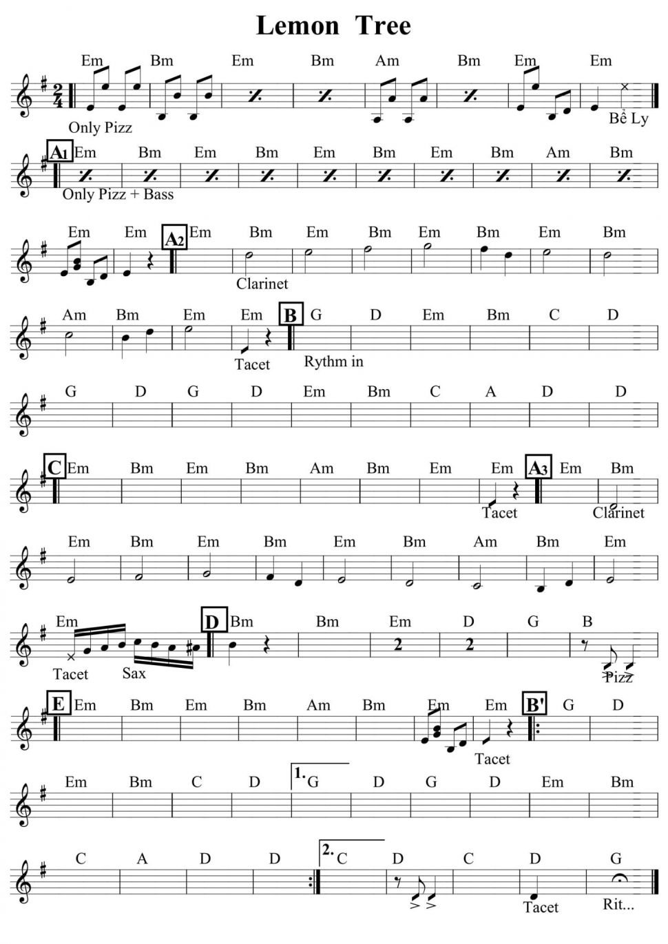 Lemon Tree sheet