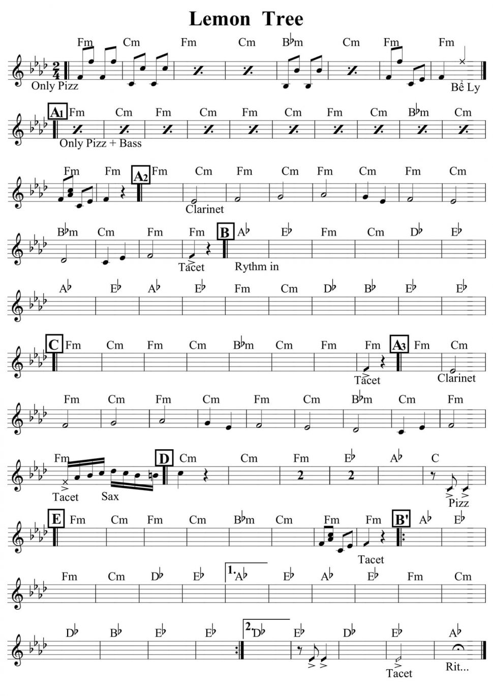 Lemon Tree sheet
