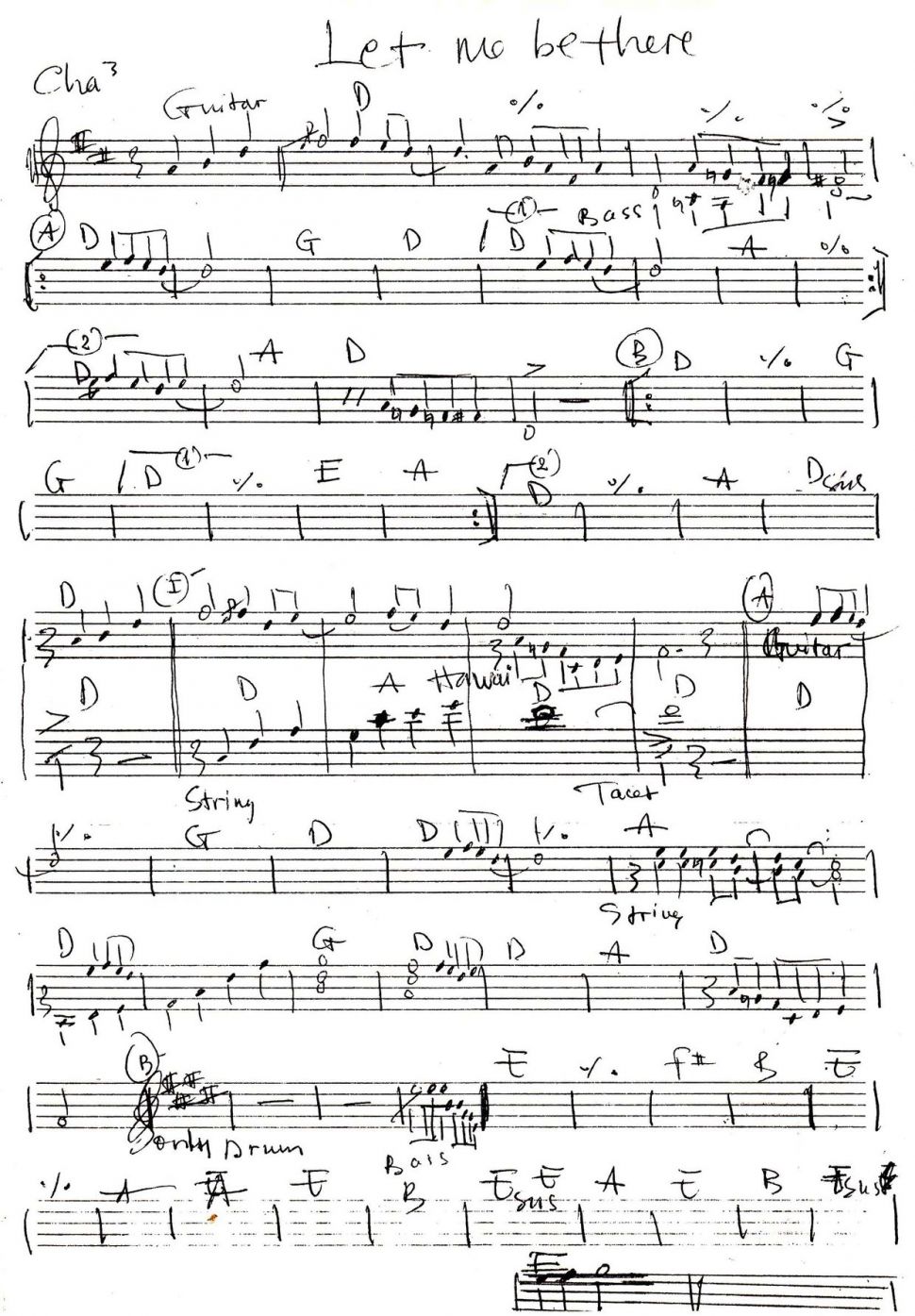 Let Me Be There sheet