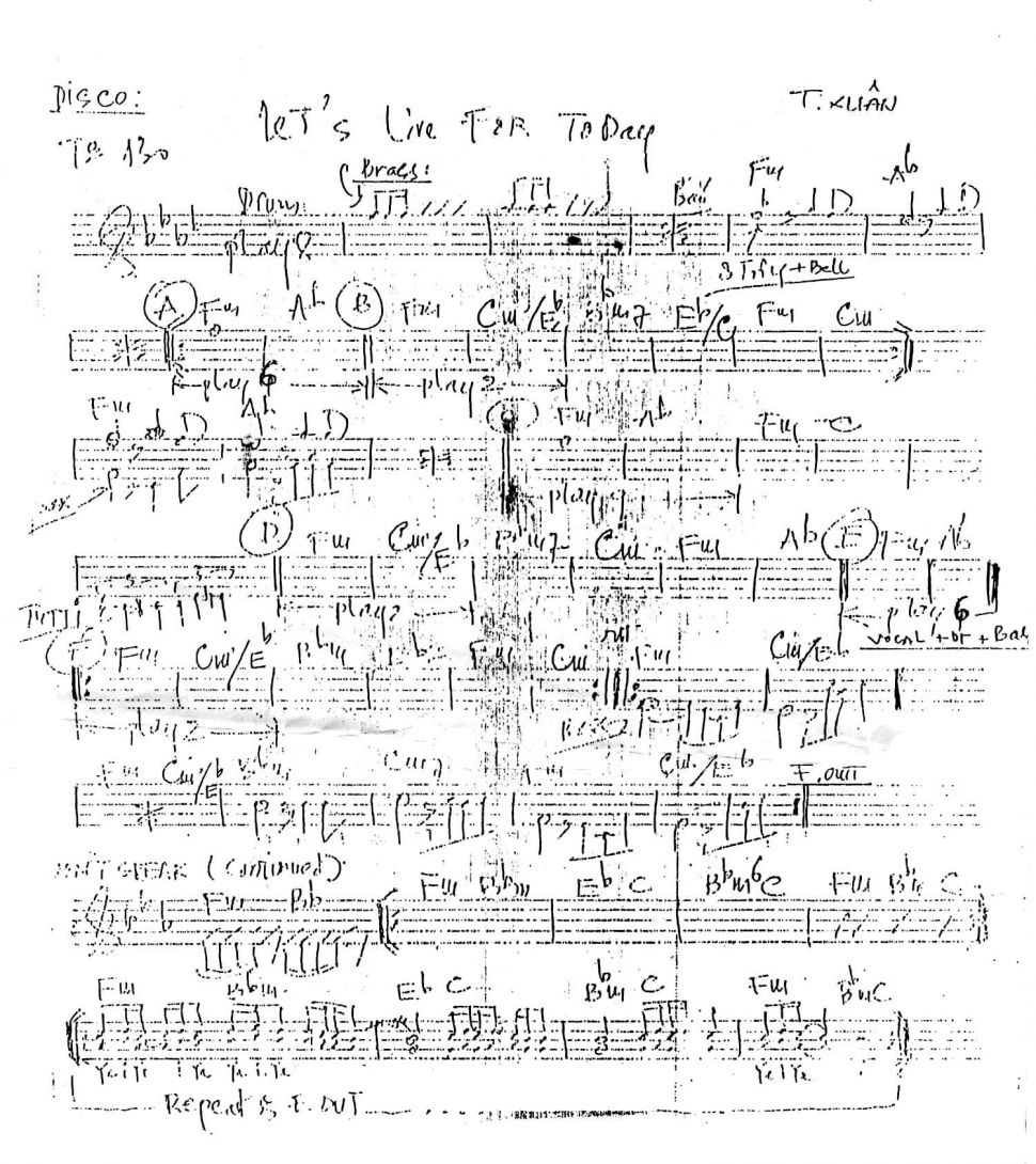 Let's Live For Today sheet