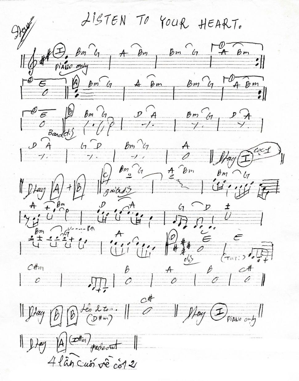 Listen To Your Heart sheet