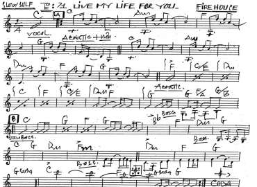 Live My Life For You sheet