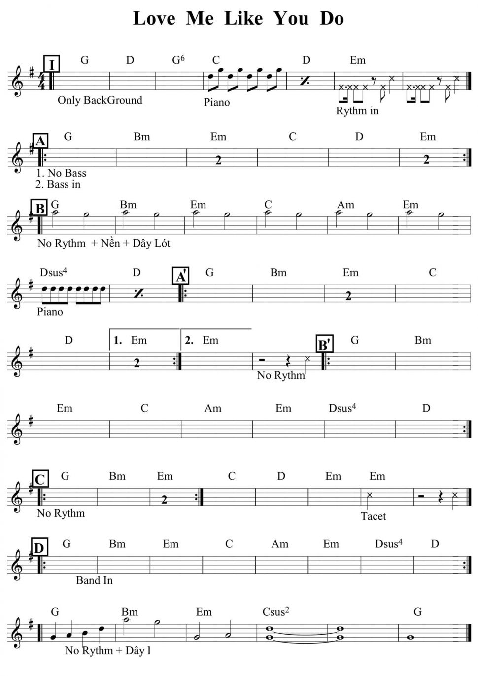 Love Me Like You Do sheet