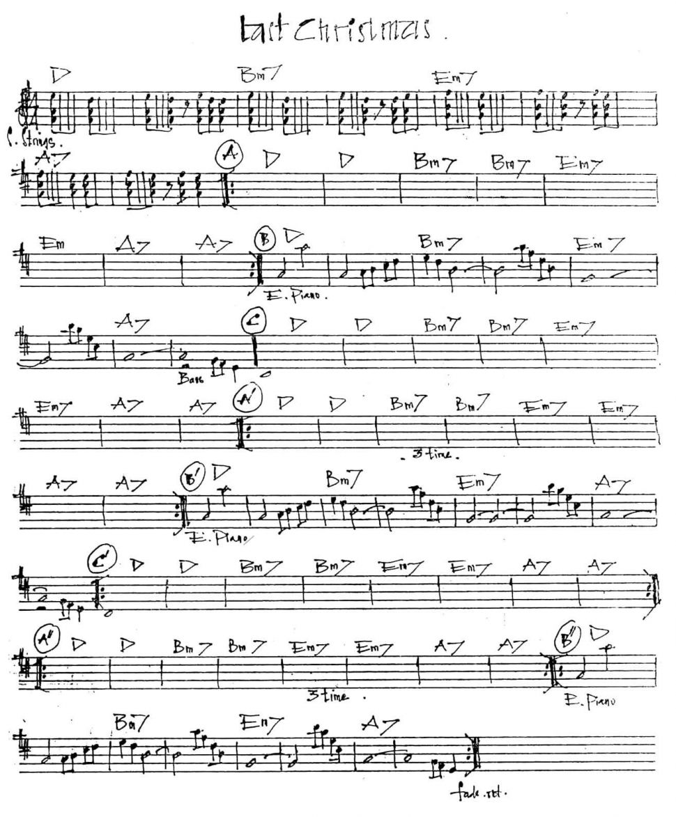 Last Christmas sheet