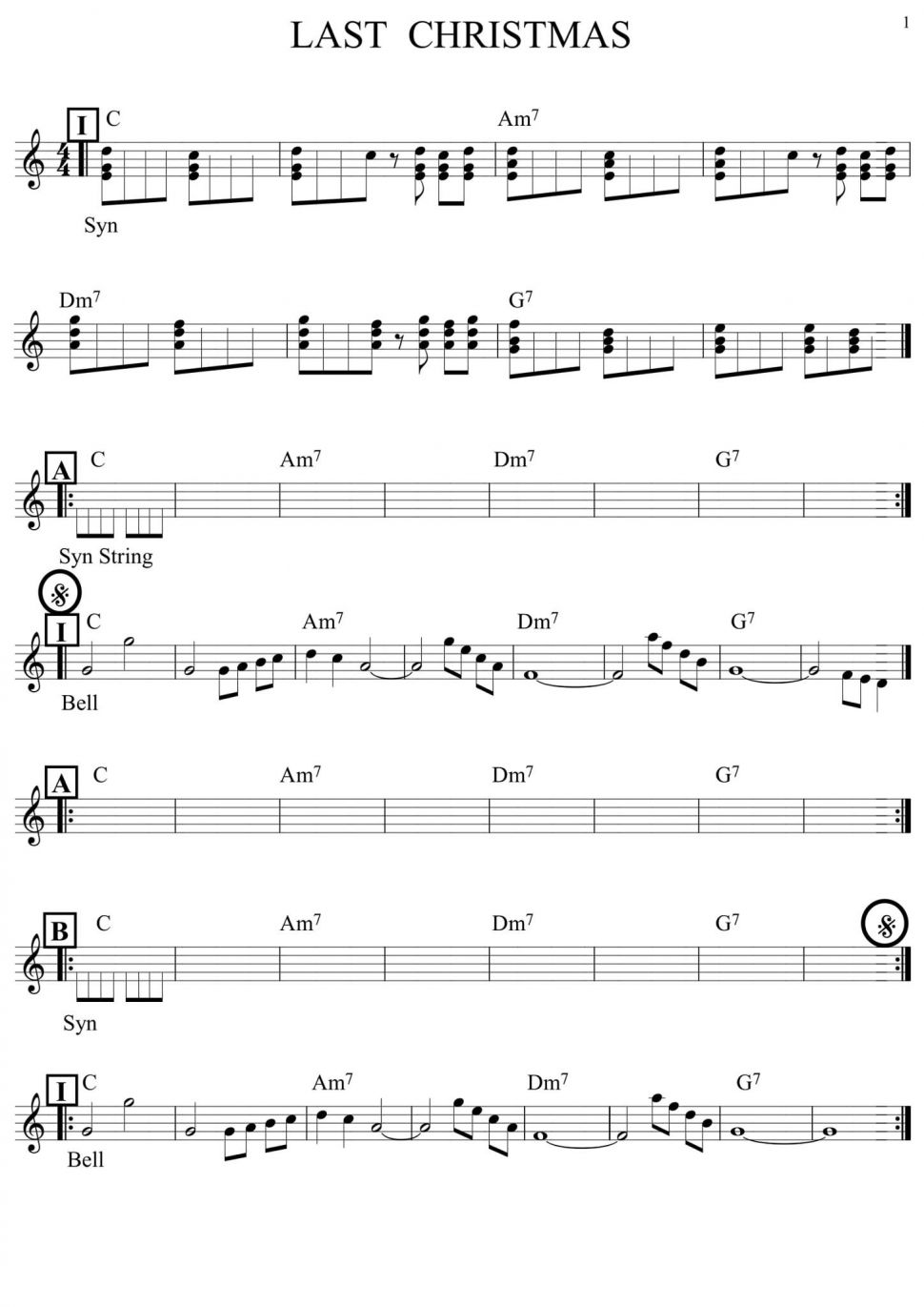 Last Christmas sheet