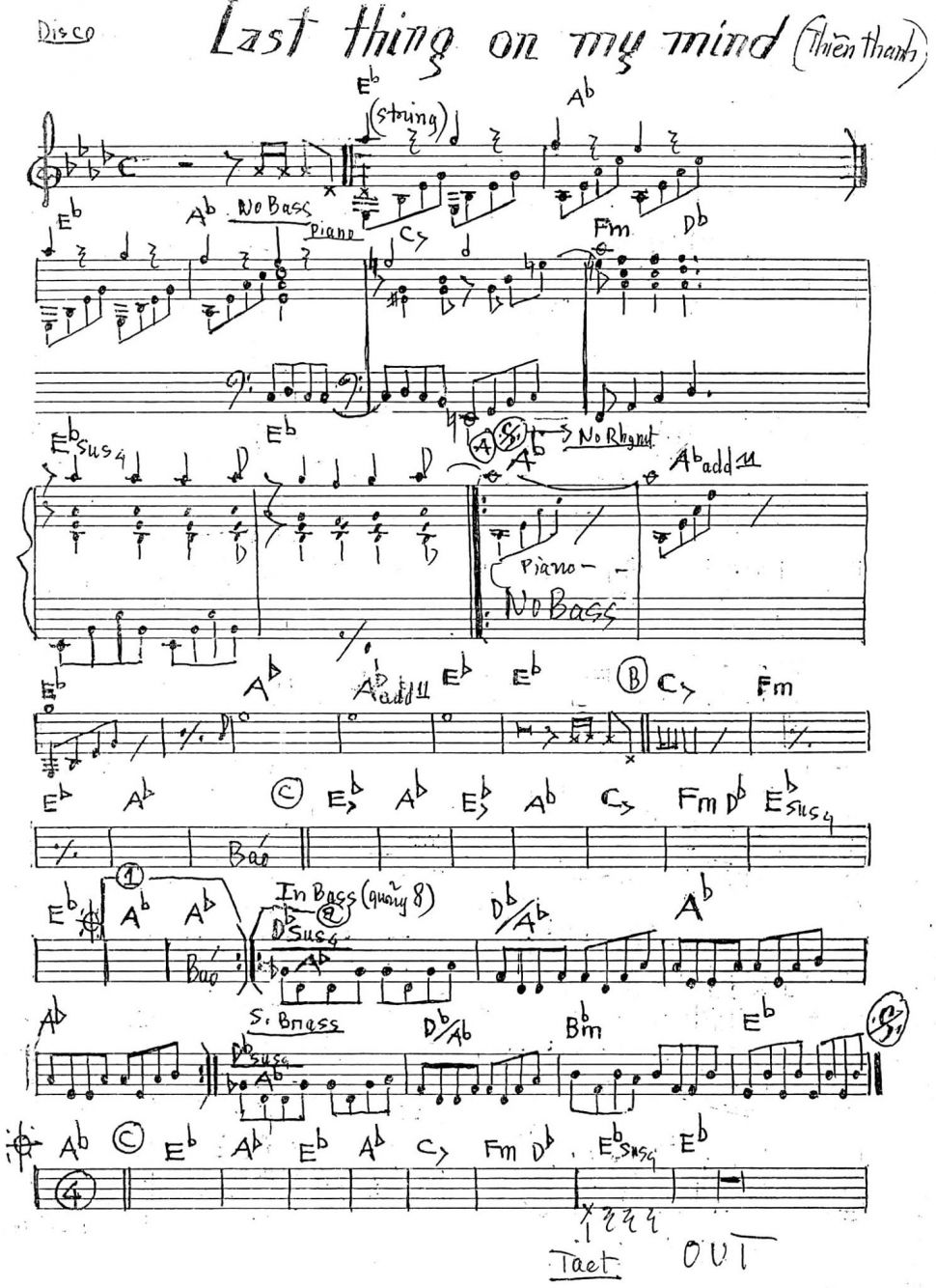 Last Thing On My Mind sheet