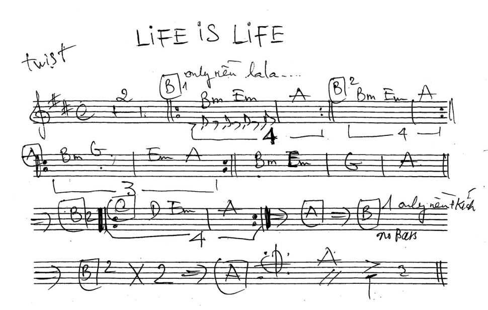 Life Is Life sheet