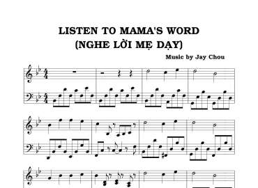 Listen To Mama's World sheet