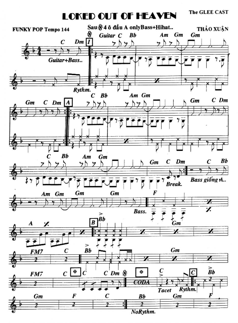 Loked Out Of Heaven sheet