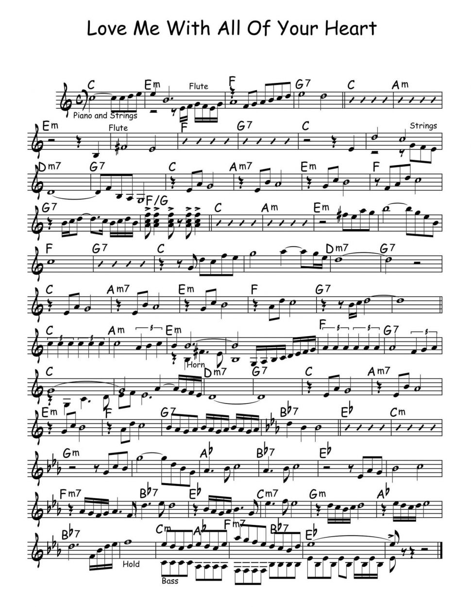 Love Me With All Of Your Heart sheet