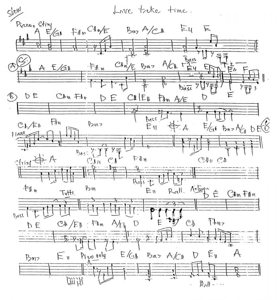Love Take Time sheet