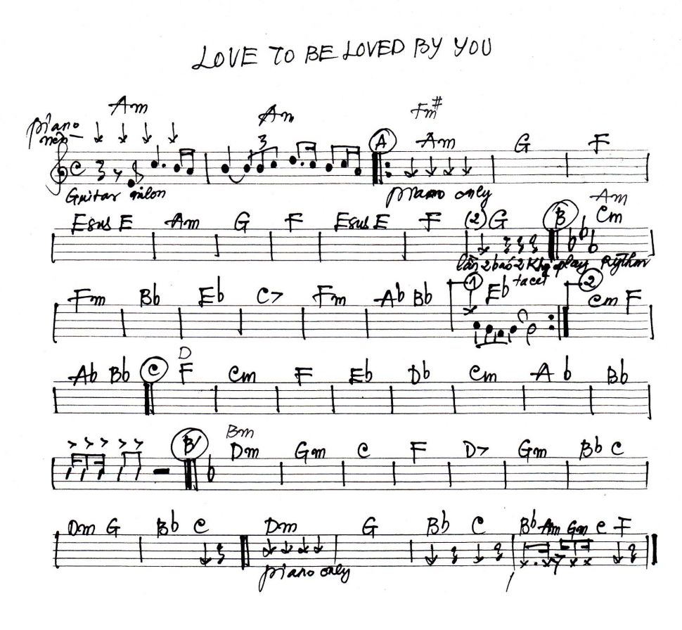 Love To Be Loved By You sheet