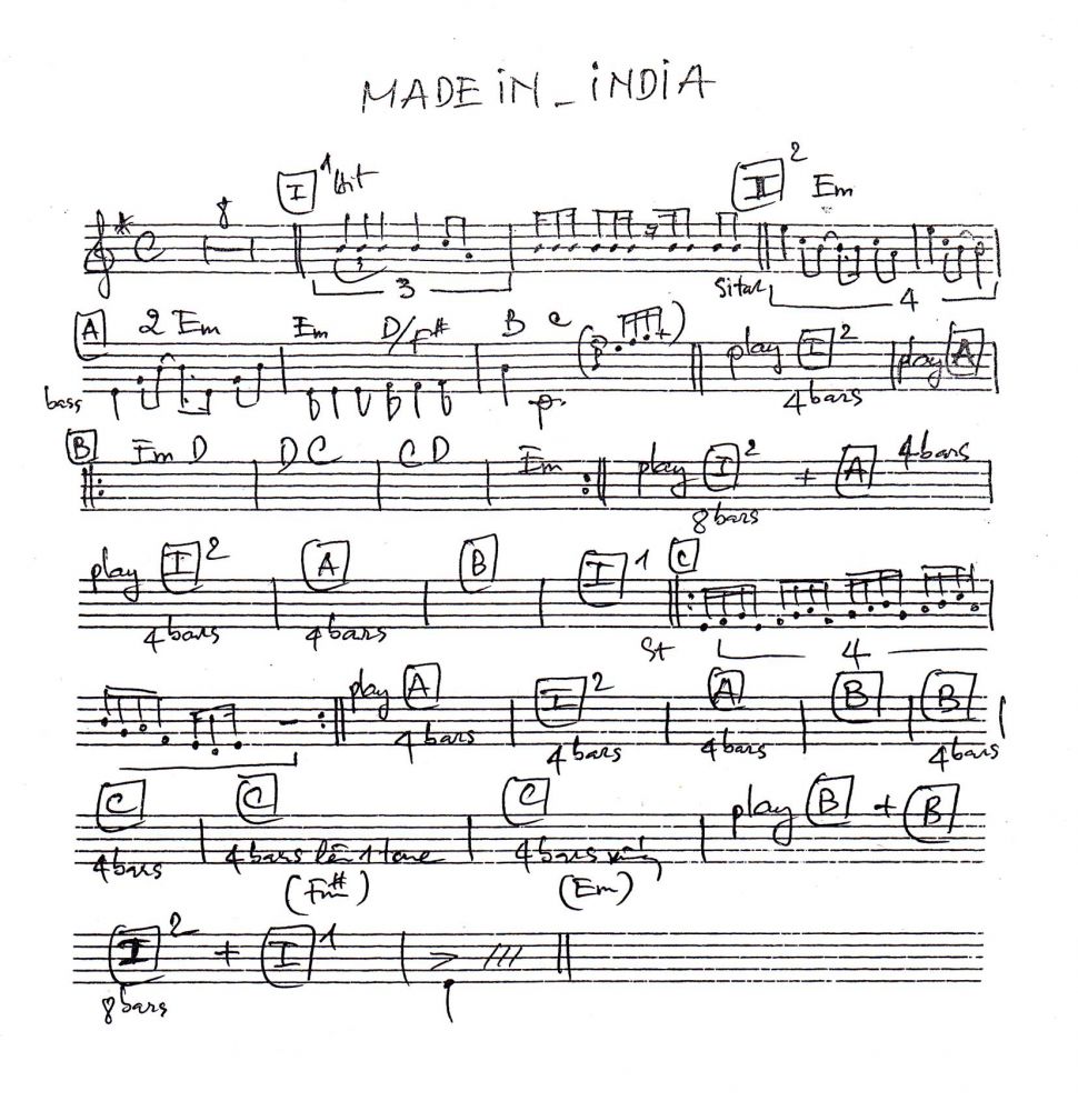 Made In India sheet