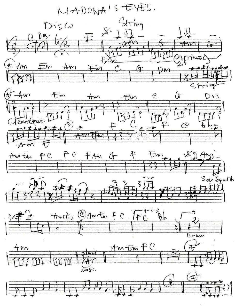 Madona's Eyes sheet