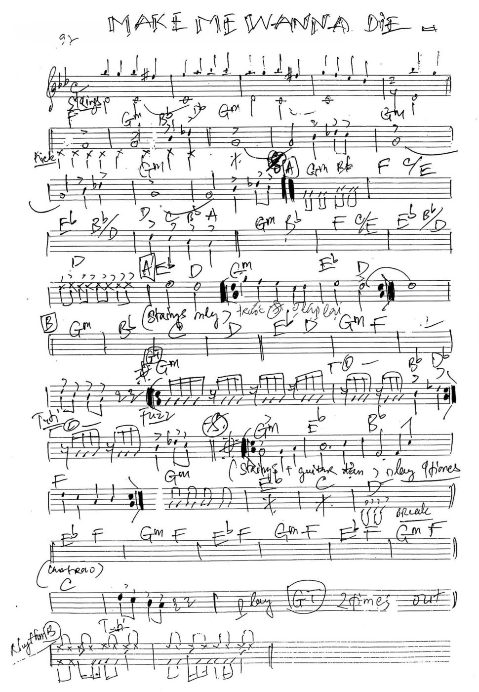 Make Me Wanna Die sheet